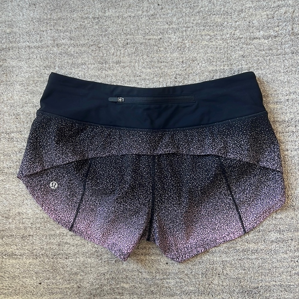 RARE Lululemon Speed Up short 2.5 inch Pink ombré speckle 4